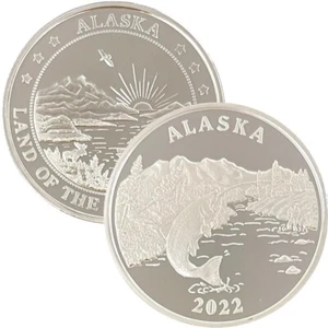 Medallón de plata Alaska como nuevo pesca deportiva 2024 a prueba plata .999 1 oz - Imagen 1 de 2