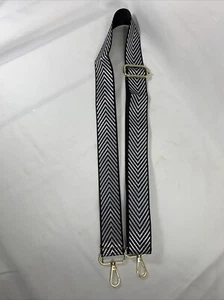 Chevron Bolso de Hombro Ancho Correa Ajustable Repuesto Negro/Plateado - Imagen 1 de 6