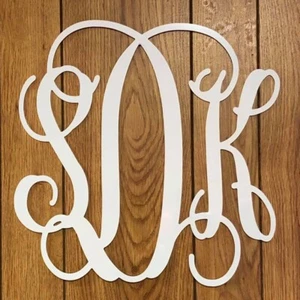 Custom Three Letter Monogram Metal Art Sign 16" x 16" Rust Free Material - Picture 1 of 3