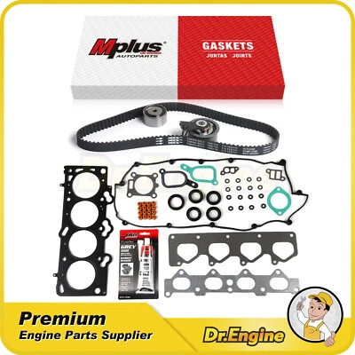 Juego de juntas de culata Kit de correa de distribución para 08-12 Hyundai Elantra Kia Soul Spectra 2,0 L Foto 1 de 4