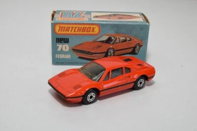 B58 1:55 3INCH 3 INCH MATCHBOX LESNEY SUPERFAST 70 FERRARI 308 GTB LIGHT RED MIB - Photo 1/4
