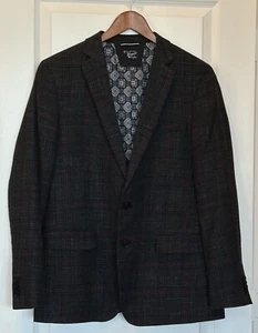 Original Penguin by Munsingwear 42R Navy Blue Plaid Blazer, Lightweight - Picture 1 of 14