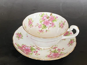 Vtg Royal Chelsea cup saucer bone china  peach blossom - Picture 1 of 5