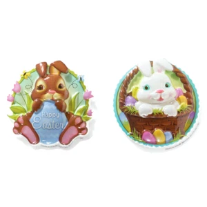 Clearance New Easter Bunny Cake Toppers Poptops Set of 2 - Picture 1 of 2