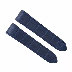 23MM LEATHER BAND ALLIGATOR STRAP FOR 38MM CARTIER SANTOS 100XL W200728G BLUE - Picture 1 of 7
