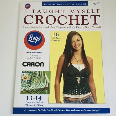 I TAUGHT MYSELF CROCHET Boye Book 6397 (2008) With Left-Handed Section - Image 1 of 4