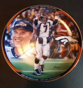 1998 JOHN ELWAY BRADFORD EXCHANGE COLLECTOR PLATE 1997 AFC CHAMPIONS W/FRAME - Picture 1 of 7