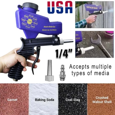 Портативный воздушный пескоструйный пистолет 1/4 дюйма ручной пескоструйный аппарат средство для удаления ржавчины краски - Изображение 1 из 4