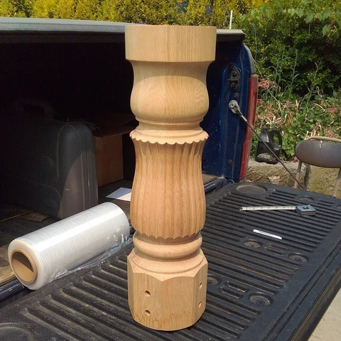 Oak Table Pedestal J Architectural Salvage Amish Made New Cover