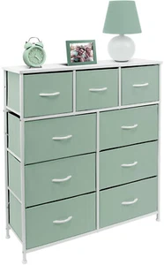 Nightstand Chest 9 Drawers Bedside Dresser Furniture for Bedroom Office Organize - Picture 1 of 24