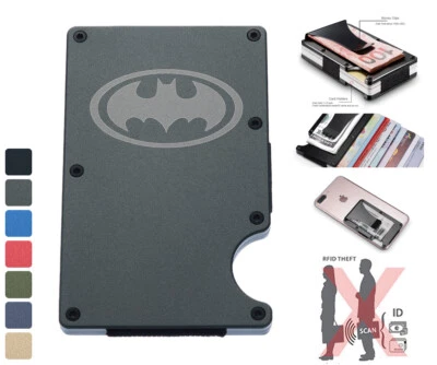 DC Super Hero Batman RFID Blocking Wallet Money Clip Metal Credit Card Holder - Image 1 of 4