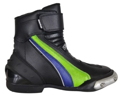 Scarpe stivaletti polacchetti WinNet bassi moto protezioni e sliders pelle nera - Immagine 1 di 4