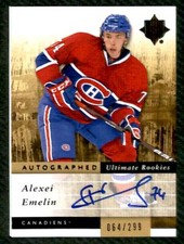 2011-12 UD Ultimate Alexei Emelin Rookie Auto /299 #114 Montreal Canadiens