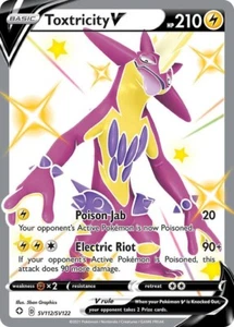 Pokemon Shining Fates Shiny Vault Toxtricity V SV112/SV122 Shiny Holo Rare - Picture 1 of 4
