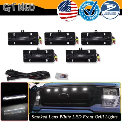 Luces de rejilla delanteras LED blancas humo 5 piezas para Ford F150 XL/XLT/XLT Sporting 21-23 Foto 1 de 4