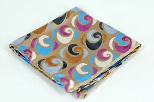 Lord R Colton Masterworks Argos Taupe & Purple Geo Silk Pocket Square - $75 New - Picture 1 of 3