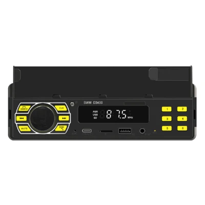 Radio estéreo para automóvil Bluetooth FM AUX reproductor de MP3 1 DIN unidad principal con kit de soporte para teléfono Foto 1 de 4