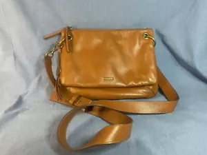 Borsa donna Margot Kiera doppia zip tracolla tracolla pelle marrone cognac - Foto 1 di 10