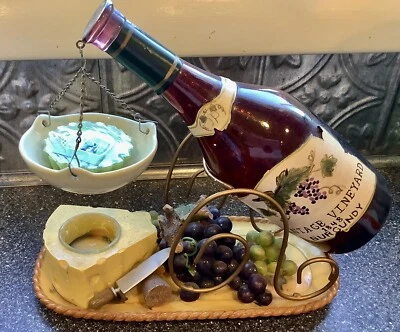 复古洋基蜡烛酒瓶、奶酪和葡萄馅饼加热器 — 第 1/4 张图片