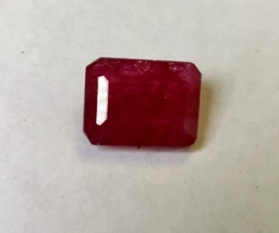 11.60 Ct. Mozambique Blood Red Ruby Emerald Cut Loose Gemstone Gift for Women - Image 1 of 4