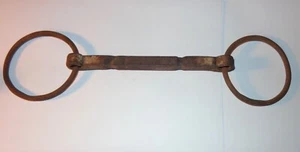 "Broca de caballo antigua y 2 anillos vintage decoración country western metal 13-1/4" - Imagen 1 de 5