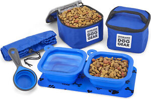 Mobile Dog Gear, Dine Away Dog Travel Bag for Small Dogs, Includes Lined Food