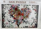 Puzzle en bois Q & K amour floral cœur 1000 pièces 75 x 50 cm