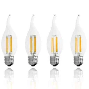 4PCS E27 4W LED Candle Bulb Screw In Filament Bulb Light Candle Living Room - Picture 1 of 6