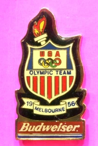 1996 OLYMPIC PIN TEAM USA PIN 1956 MELBOURNE OLYMPIC PIN BUDWEISER SPONSOR PIN - Picture 1 of 1