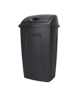 13 Gallon Trash Can, Plastic Swing Top Kitchen Garbage Trash Can - Picture 1 of 8