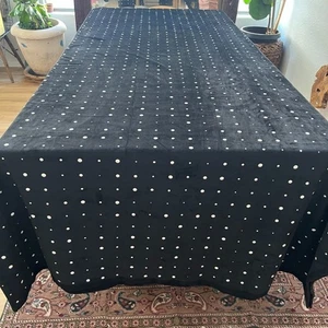 Big Blanket Co. Polka Dot Soft Blanket Oversize Stretch Black White 120x113" - Picture 1 of 8