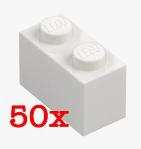Lego 1x2 Brick #3004 - White - 50 Pieces - Picture 1 of 2