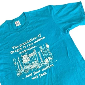 Vintage 87’ Oregon Regen Humor T-Shirt Herren Größe Large Hergestellt in den USA 100 % Baumwolle - Bild 1 von 8