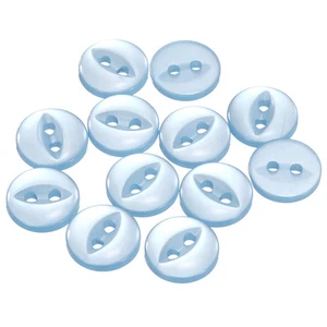 12pcs Light Blue Round Sewing Buttons 11.5mm Resin 2-Hole Fish Eye Craft Button - Picture 1 of 6