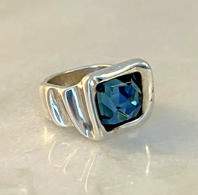 Auténtico UNO de 50 LA JOJOYA Elementos Azules Cristal Plata UNISEX TALLA 7 Foto 1 de 4