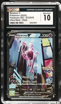 Mewtwo V 072/078 Ultra Rare - Pokémon GO CGC 10 Gem Mint - Image 1 of 3