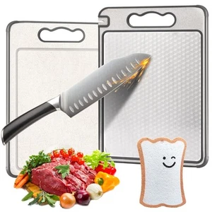 Stainless Steel Cutting Boards for KitchenDouble Sided Chopping BoardMetal Cut - Picture 1 of 7