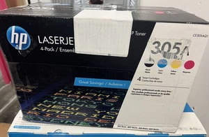 HP LaserJet 305A Toner Genuine Original (4-Pack) Black Cyan Yellow wOPEN Magenta - Afbeelding 1 van 1