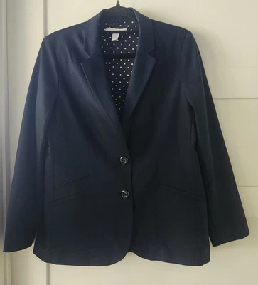 Blazer Chicos Clásico Azul Marino Mezcla Algodón, Forro Lunares Chicos Talla 1 (M, 8/10) Foto 1 de 4
