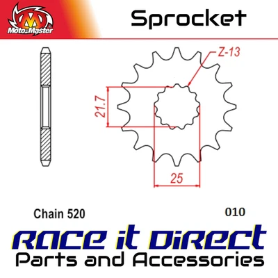 Piñón para YAMAHA YZ 490 1987-1988 Delantero Nitro Acero 14T MotoMaster Foto 1 de 4
