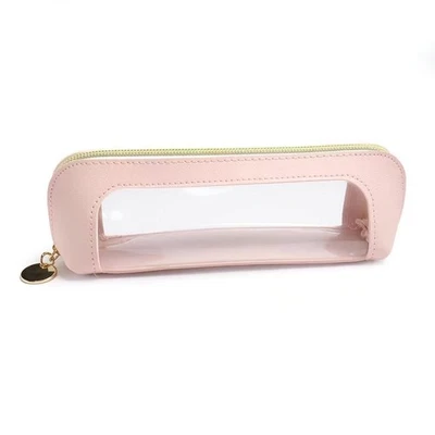 Портативный простой PU макияж щетка хранения сумка путешествий водонепроницаемый прозрачный ручка сумка - Изображение 1 из 4