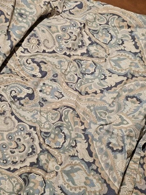 Juego de 2 fundas de almohada Pottery Barn McKenna cachemira 100 % algodón gris azul estándar Foto 1 de 4