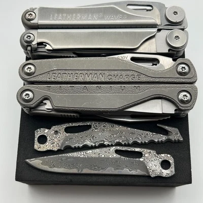 VG10 Damascus Main Blade for Leatherman CHARGE TTI/WAVE - EDC Knife Upgrade - Image 1 of 4