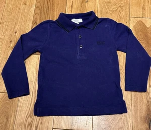 Hugo Boss Polo Long Sleeve Age 4 Boys Purple Long Sleeved Cotton - Picture 1 of 6
