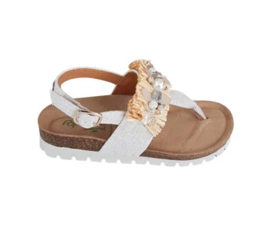 Riposella Sandalo/Infradito c/elementi decorativi Linea Natural, Donna (Beige) - Immagine 1 di 4