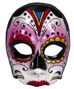 Women's Day Of The Dead Female Multi Colored Costume Mask - Picture 1 of 1