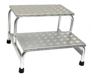 Alu-Montagetritt 2-stufig HxBxT 40x61x59cm Tritt Podest Leiter 2 Stufen Leiter - Bild 1 von 1