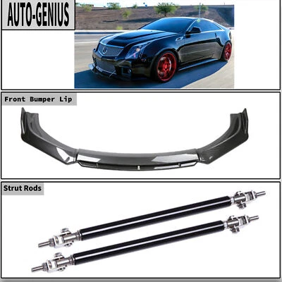Alerón divisor de labios de parachoques delantero para Cadillac CTS-V V2 varilla de puntal de fibra de carbono Foto 1 de 4