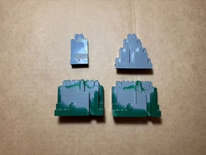 LEGO LOT OF 4 Rock Panels 4 x 10 x 6 BURP / LURP Marbled Dark Green - Gray - Picture 1 of 3