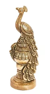 Brass Decorative Sitting Peacock Statue Showpiece for Home Decor Gift Item - Picture 1 of 4